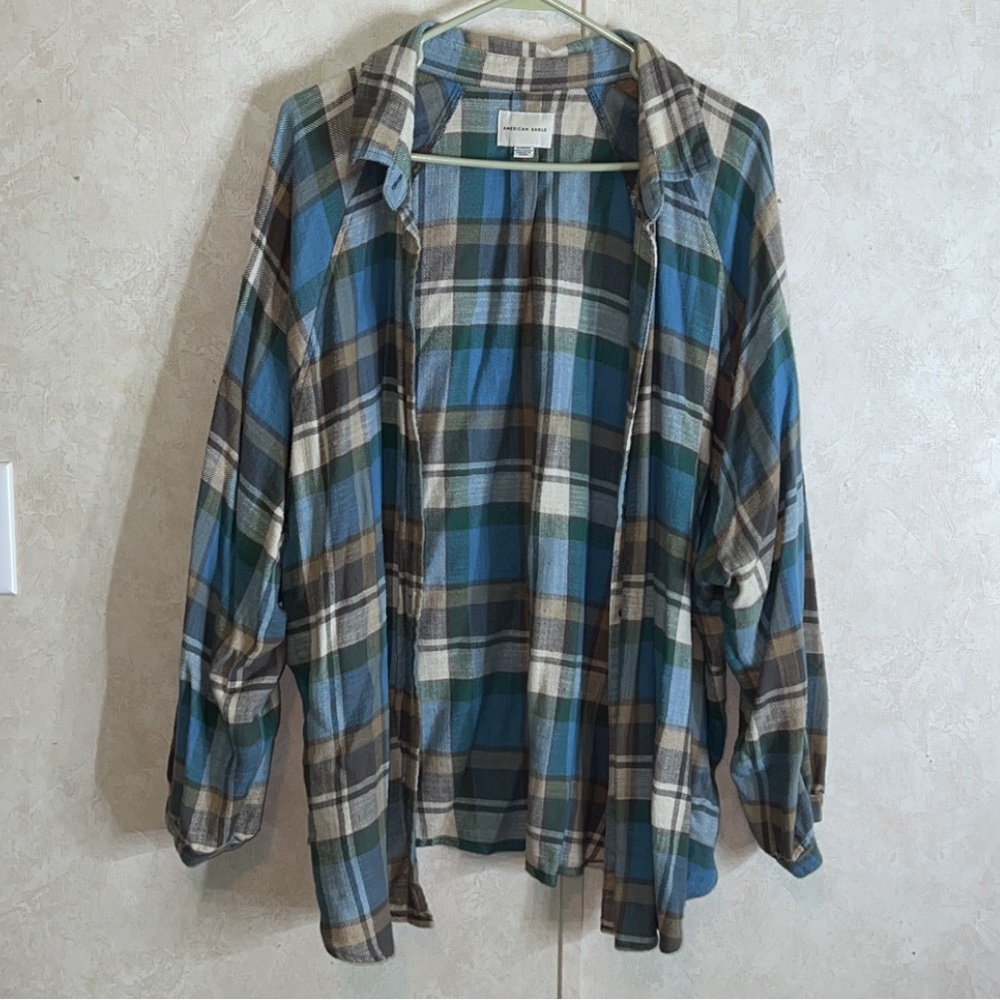Blue American Eagle Button Up Flannel